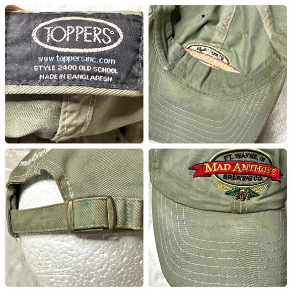 Toppers Mad Anthony Brewing Co. Green Strapback Hat Unisex Adjustable Cap OS - Picture 8 of 9